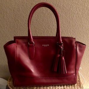 Beautiful Red Coach Tote Bag